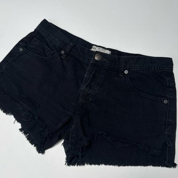 Free People Denim Raw Hem Shorts - Picture 3 of 5